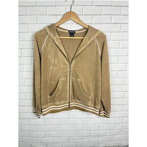 Kirsten‎ Brown Velour Warm Up Jacket Womens Large